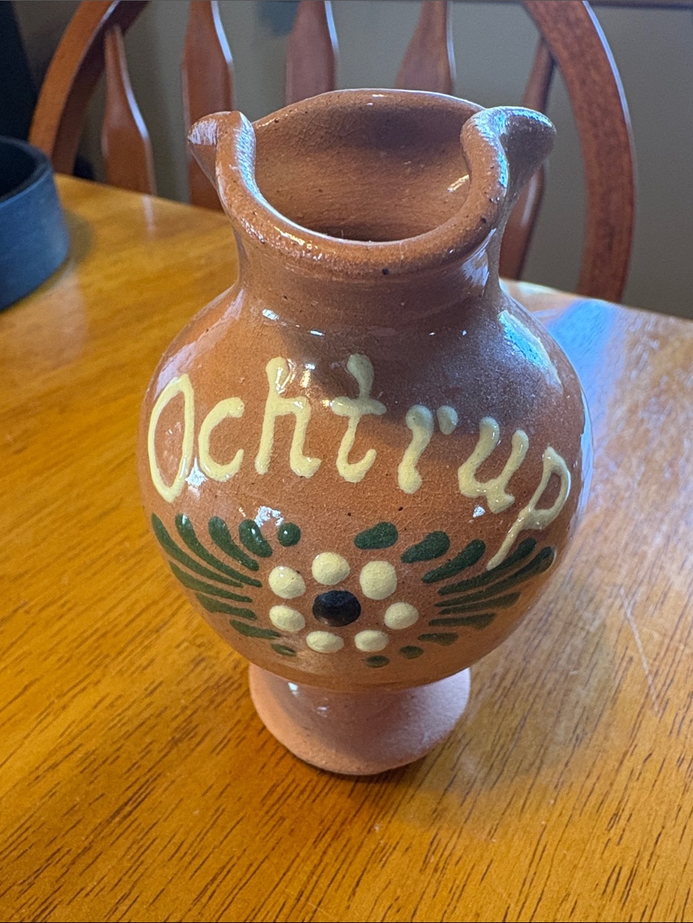 Hand-Painted Ochtrup Earthenware Decorative Vase - Brown & Green
